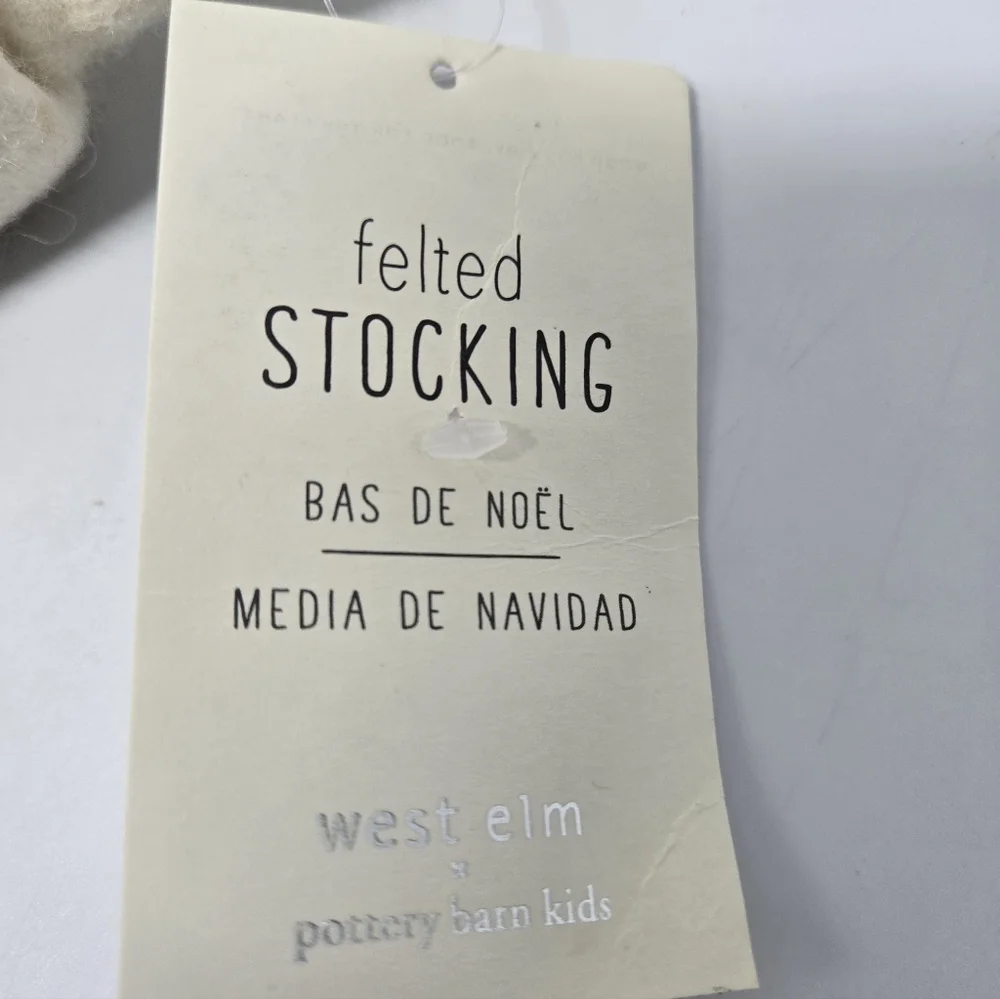 NEW BENNETT Pottery Barn West Elm Felted Holiday Stocking